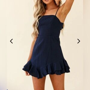Selfie Leslie Sarah Kay Double Bow Party Dress Navy Size S